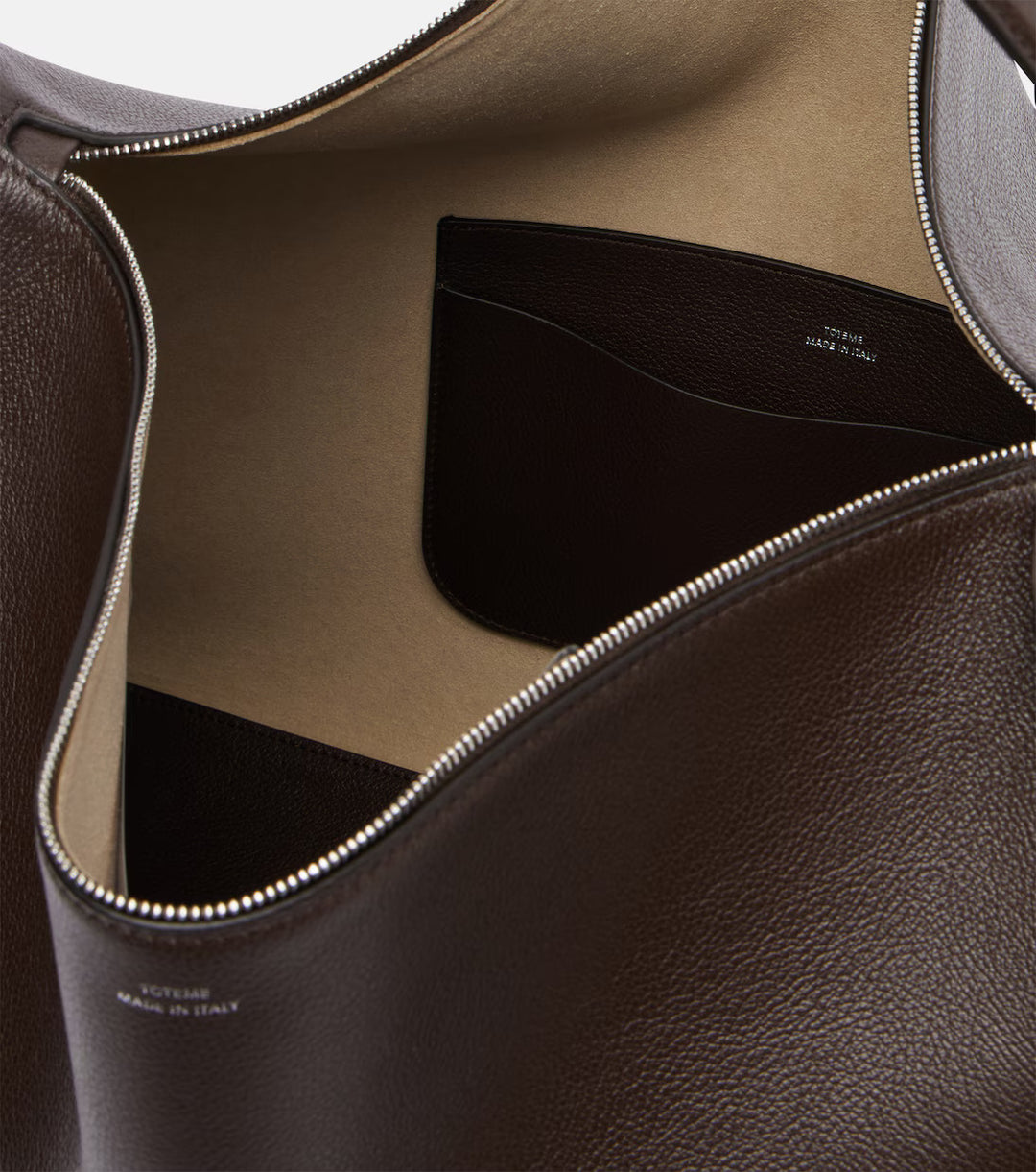 Bevel grained-leather bag