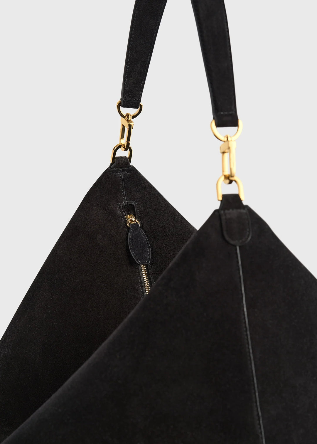 Bevel suede bag