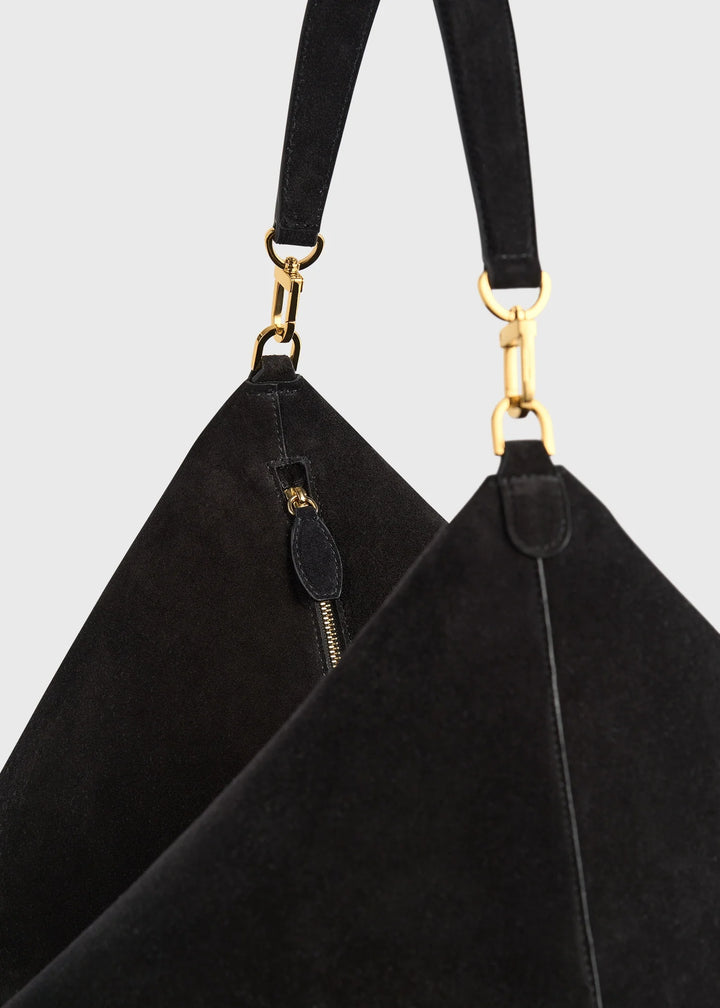 Bevel suede bag