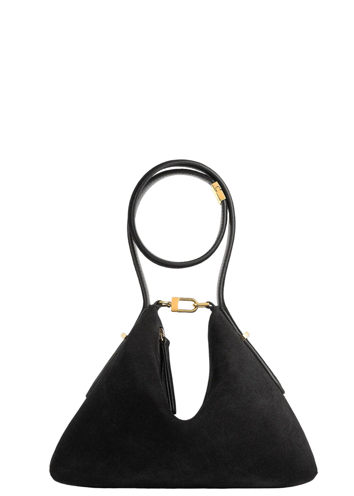 Bevel suede wristlet
