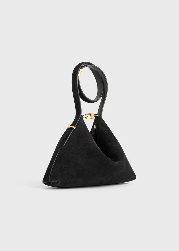 Bevel suede wristlet