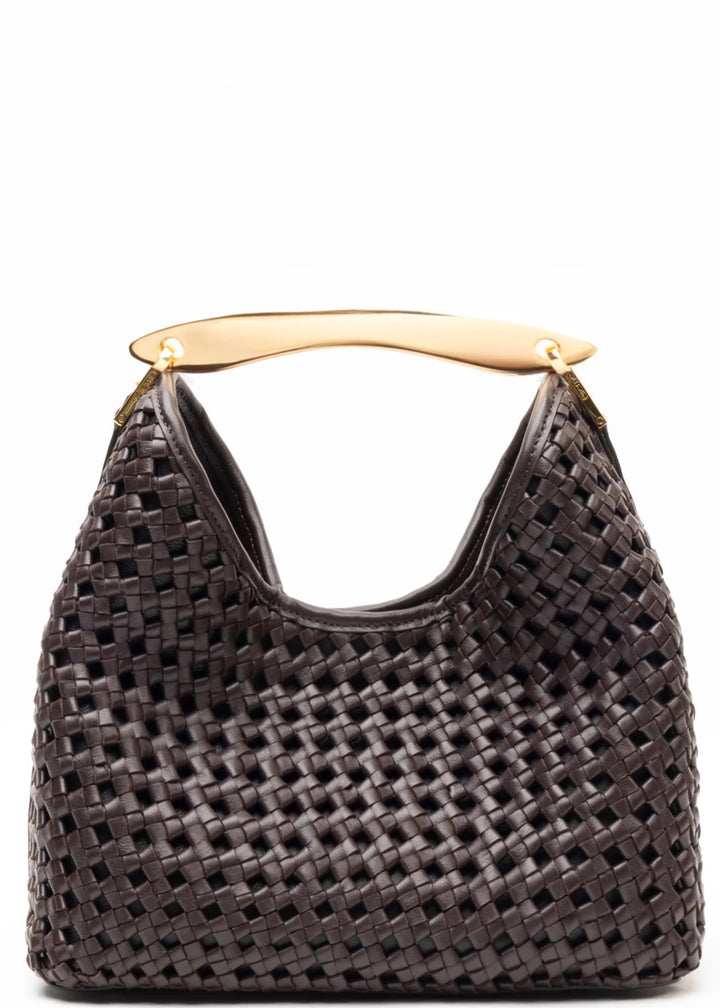 Boomerang Woven Leather Dark Brown
