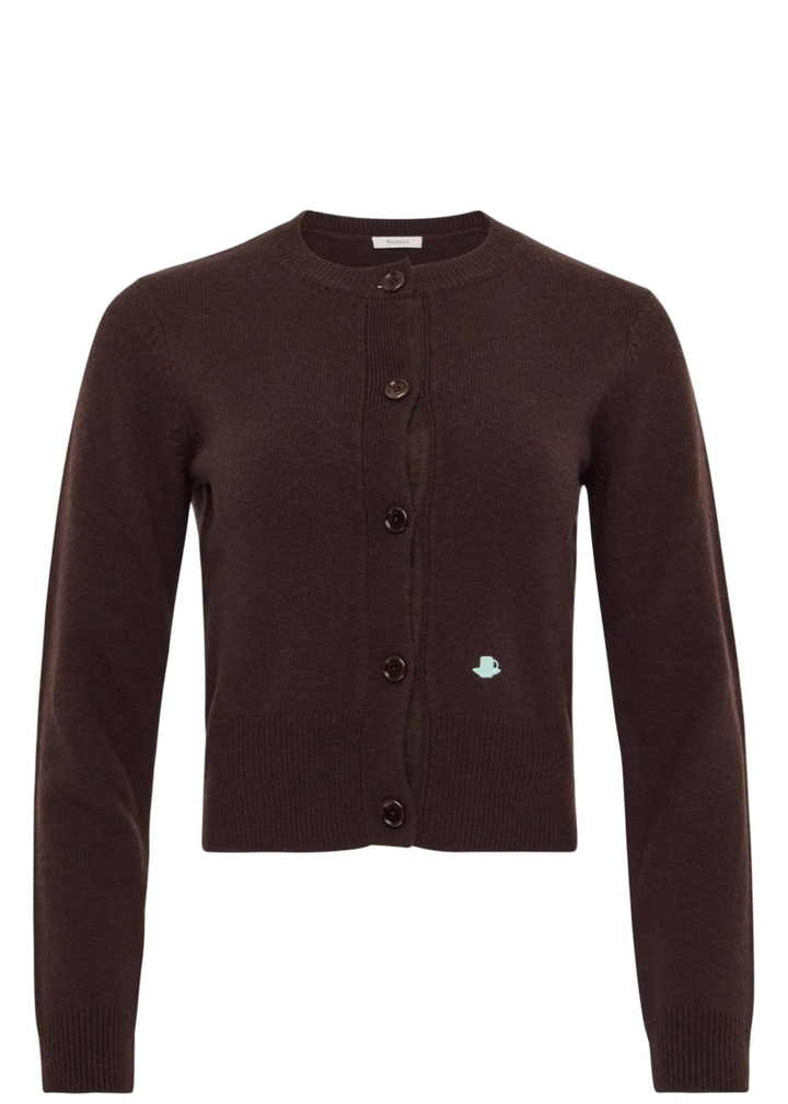 CONTRAST EMBROIDERY CARDIGAN