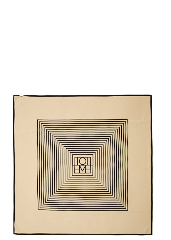Centered monogram silk scarf