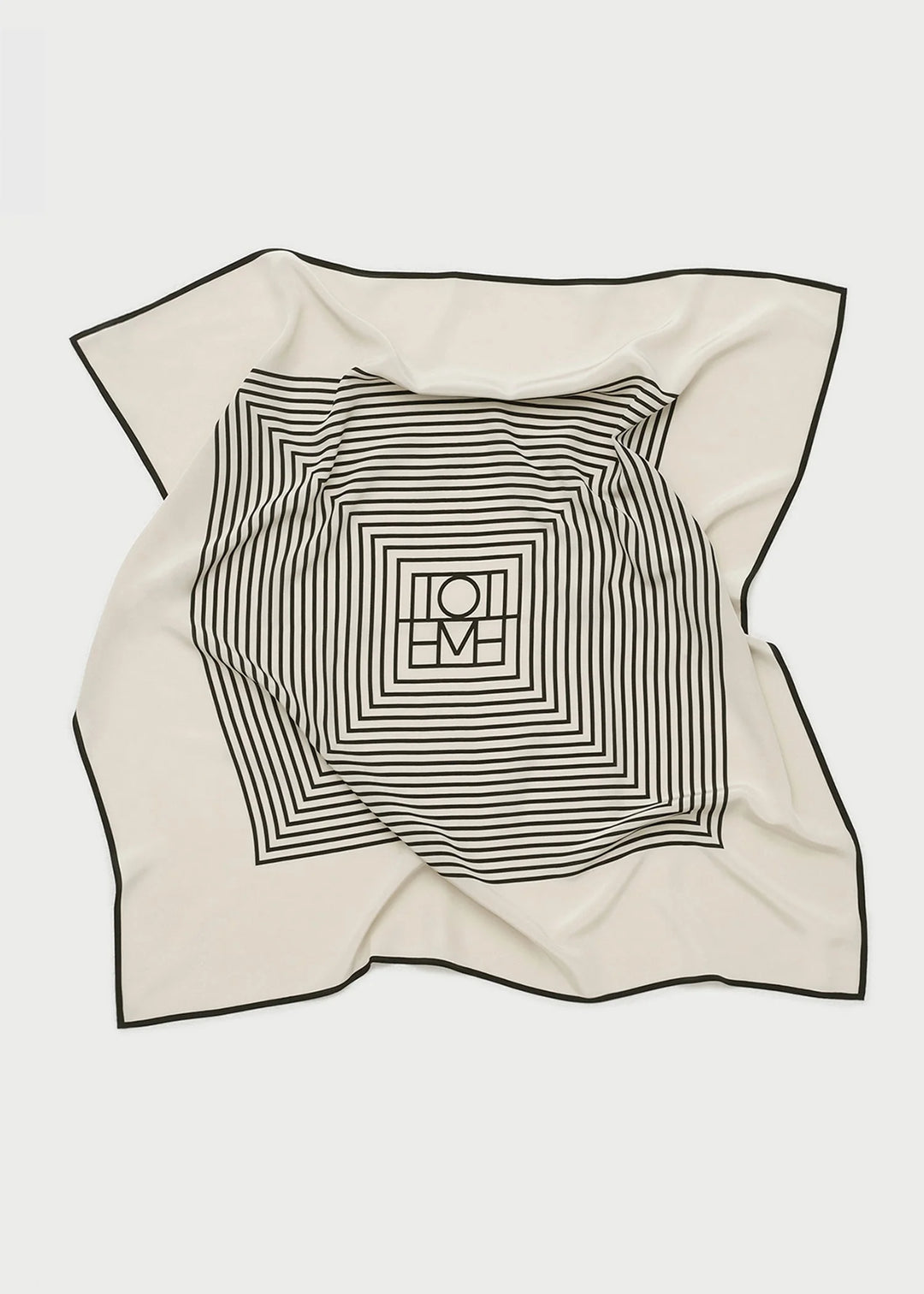 Centered monogram silk scarf