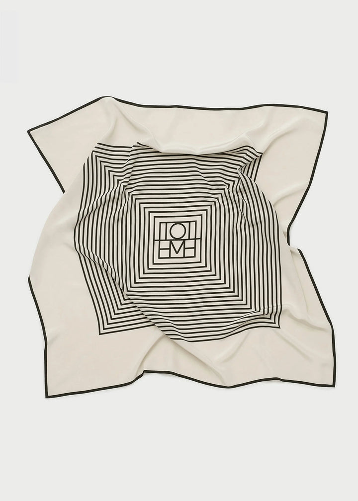 Centered monogram silk scarf