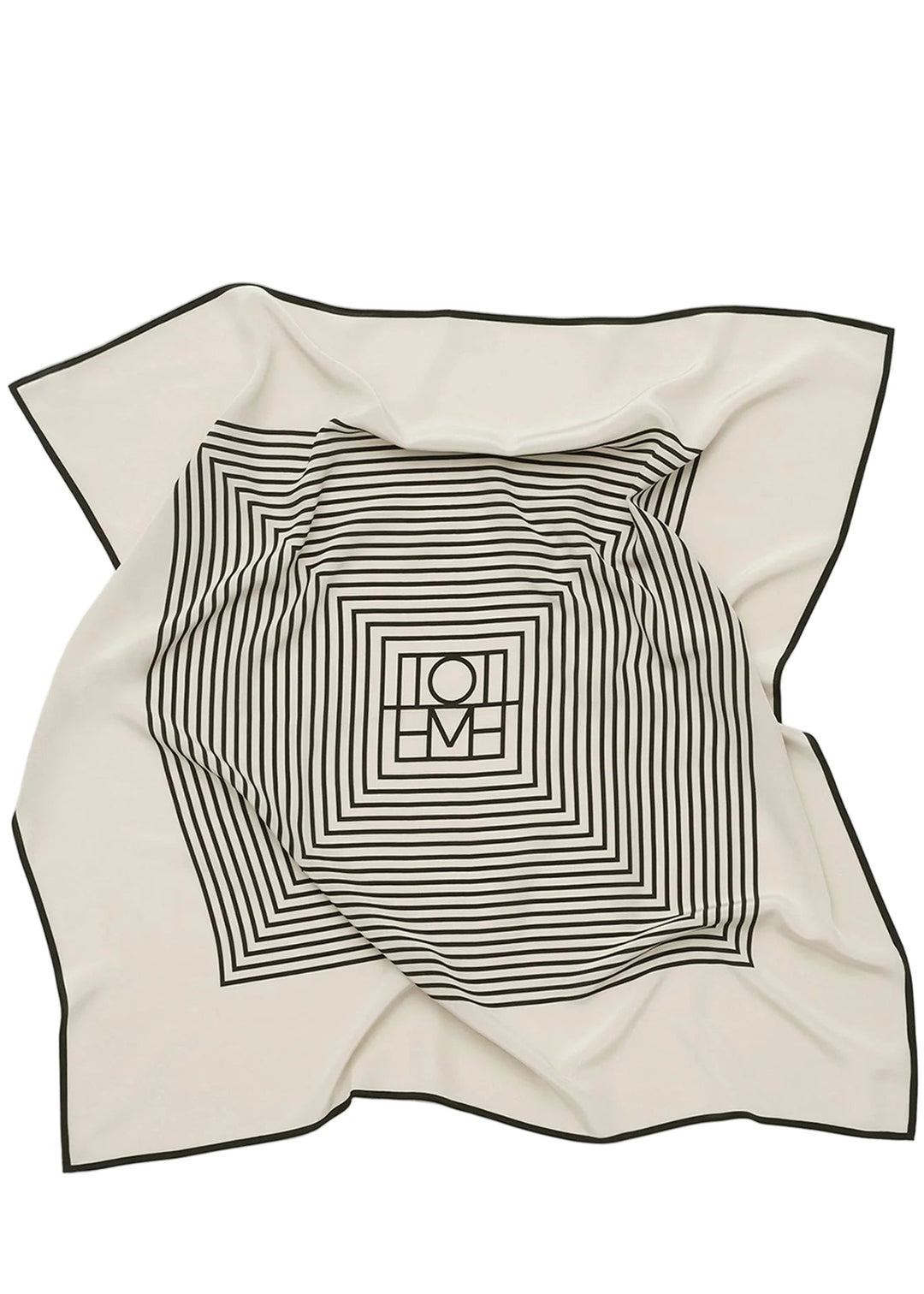 Centered monogram silk scarf