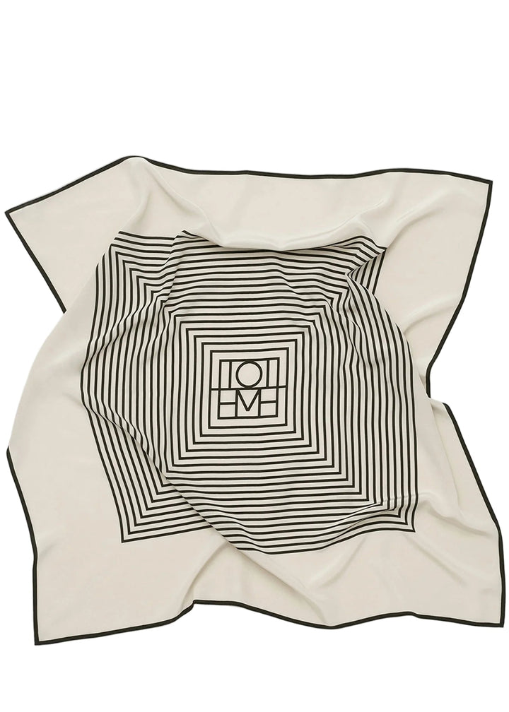 Centered monogram silk scarf