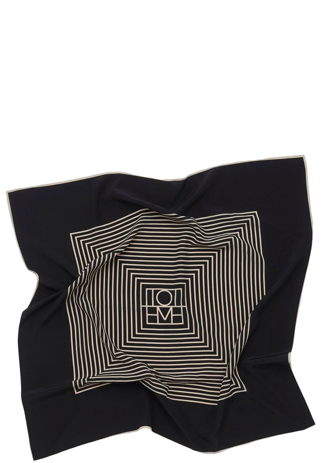 Centered monogram silk scarf