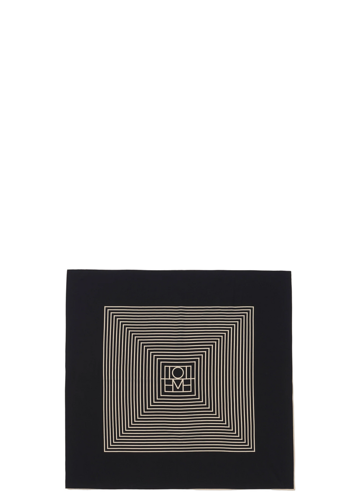 Centered monogram silk scarf