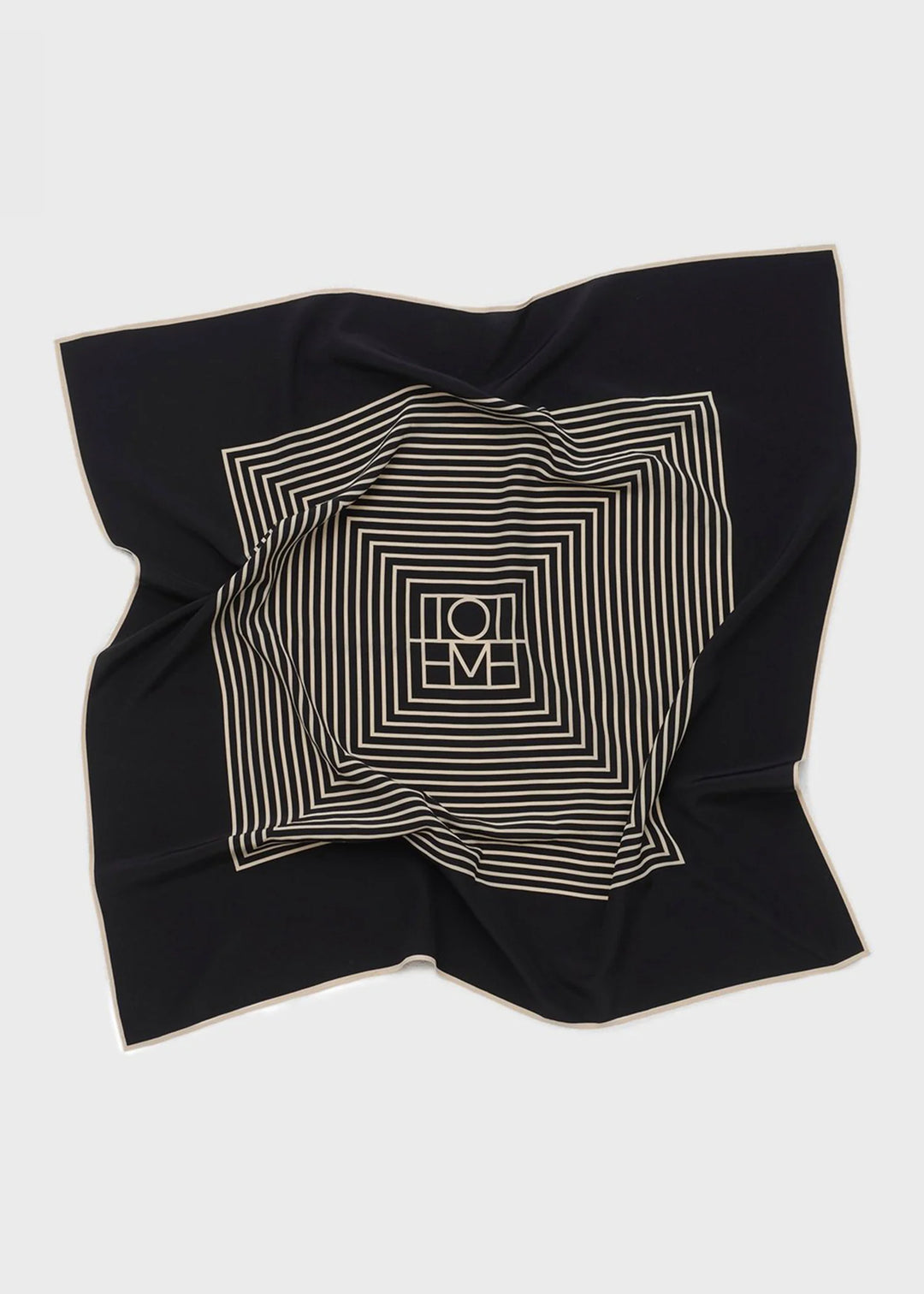 Centered monogram silk scarf