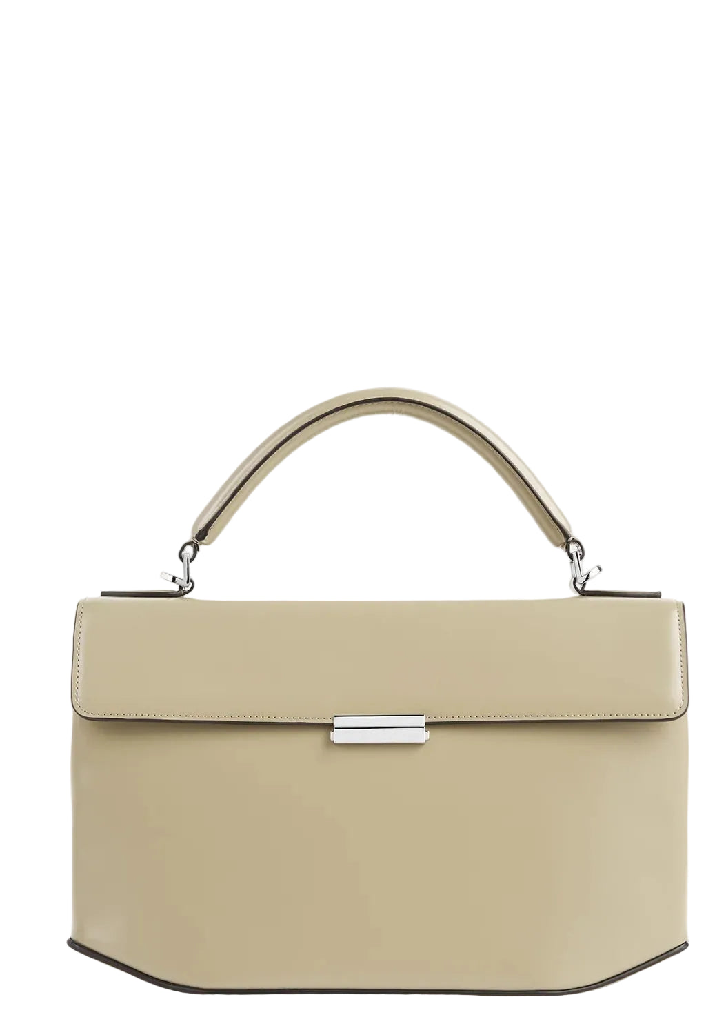 Clip Grained-Leather Top Handle