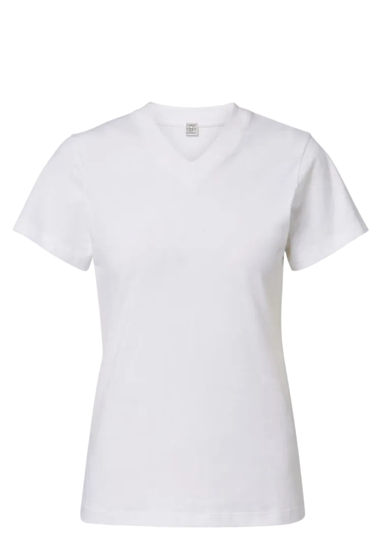 Wide-Ribbed V-Neck Tee