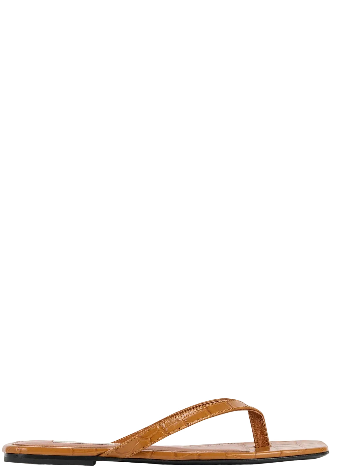 Croco-Embossed Flip Flops