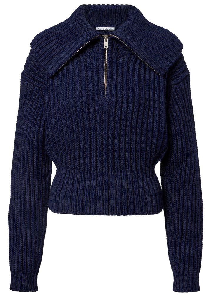 Wool half-zip knit