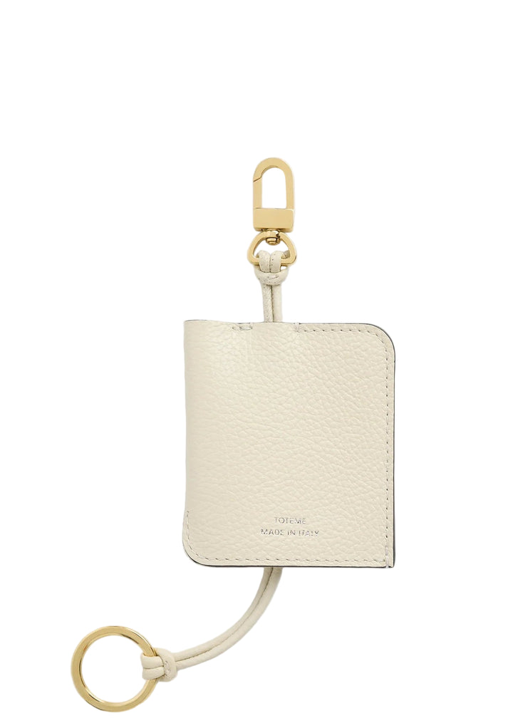 GRAINED-LEATHER KEYRING