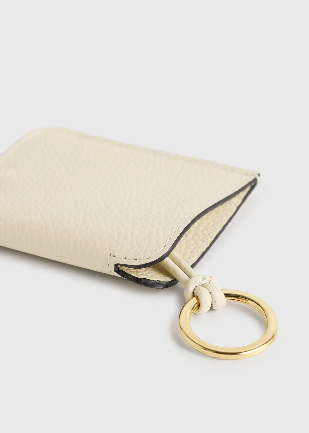 GRAINED-LEATHER KEYRING