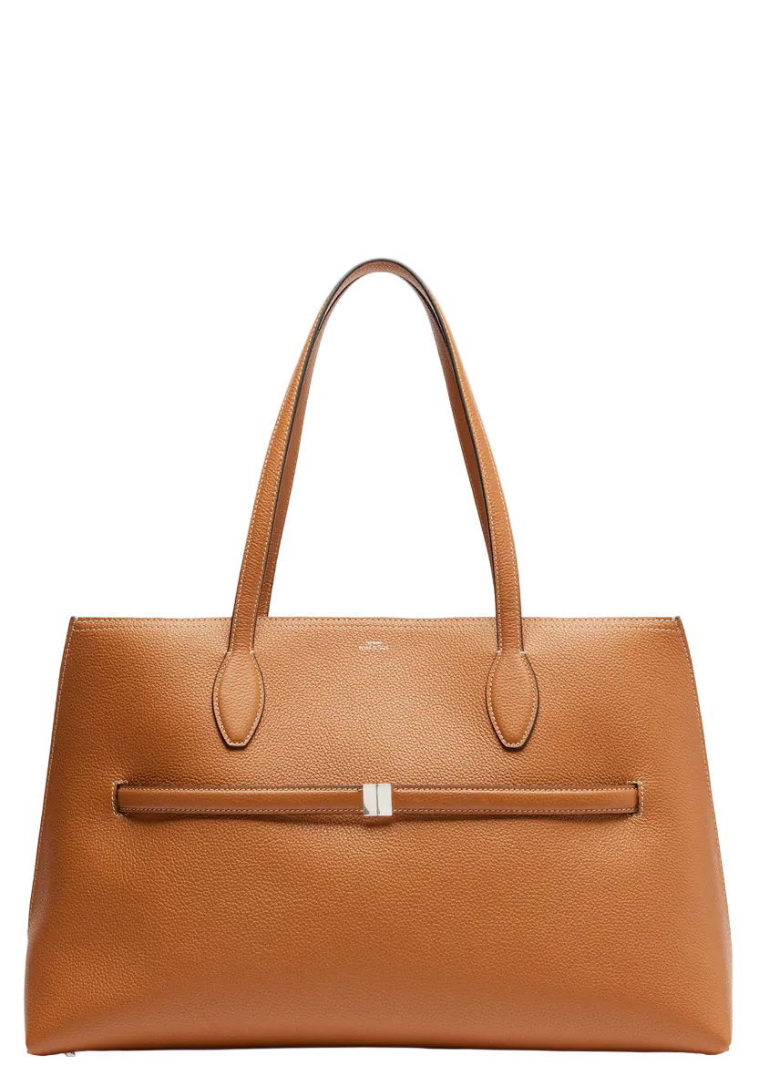 Grained-Leather Lounge Tote