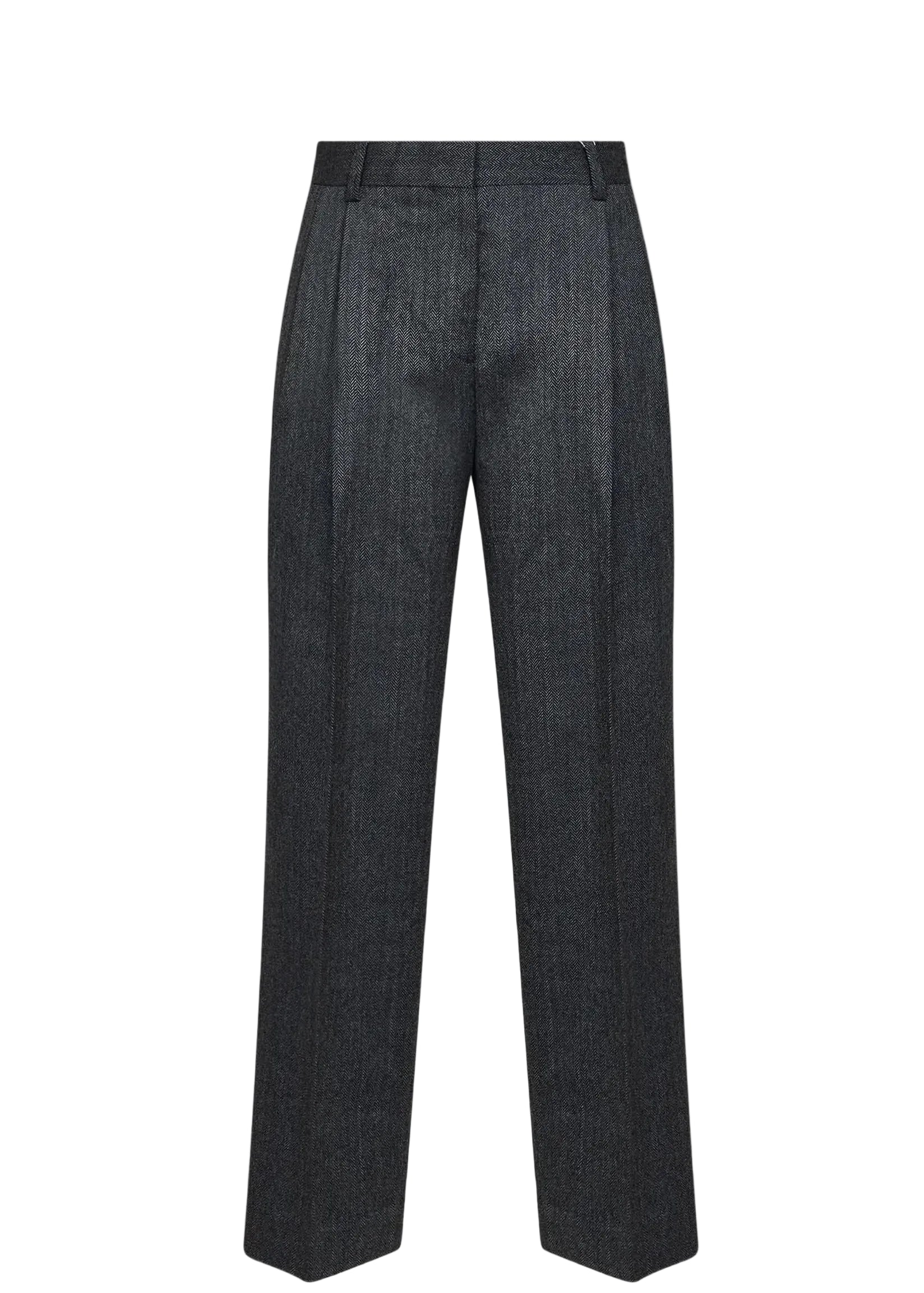Herringbone Double-Pleat Trousers