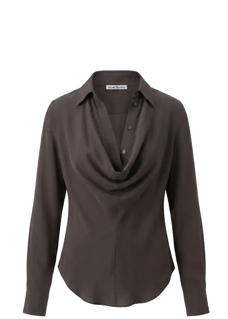 Silk Cowl‑Neck Blouse
