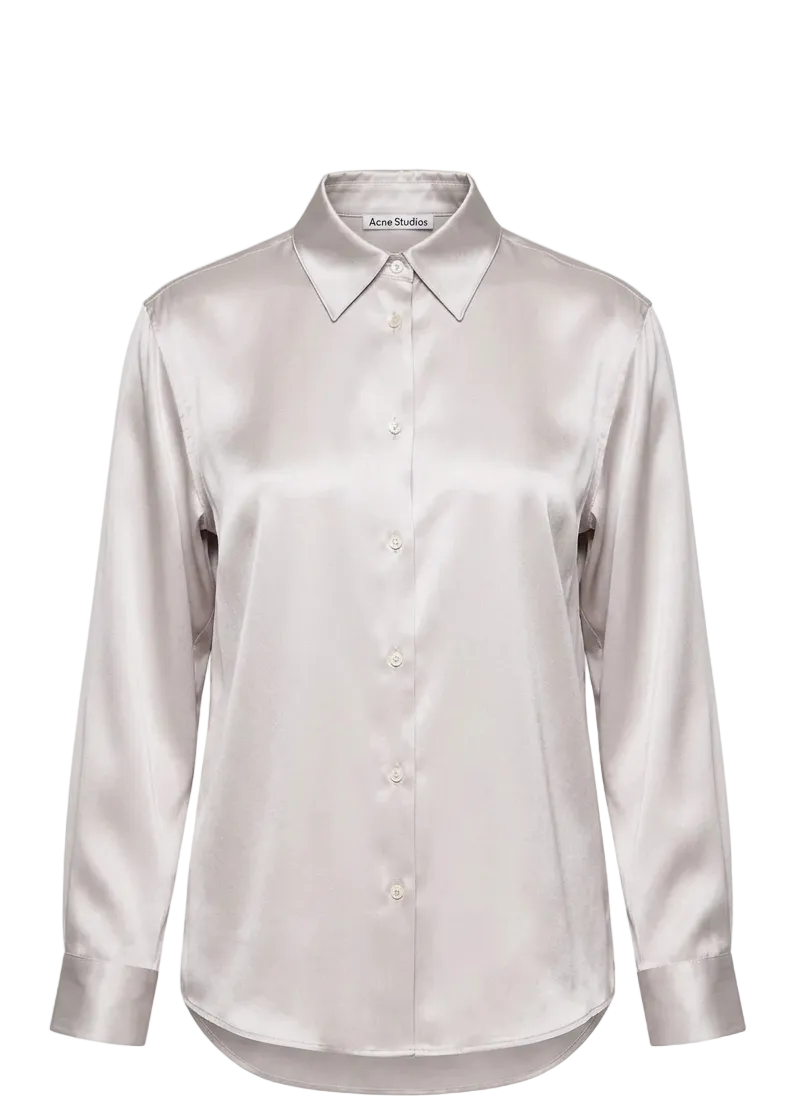 Silk blouse with logo