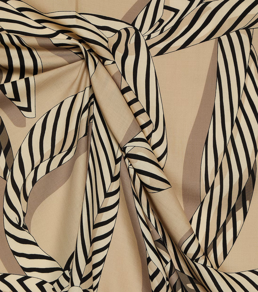 Knotted monogram silk scarf