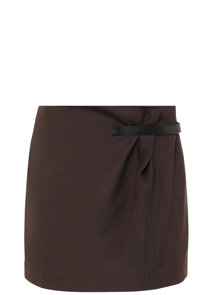 LEATHER TAB MINI SKIRT
