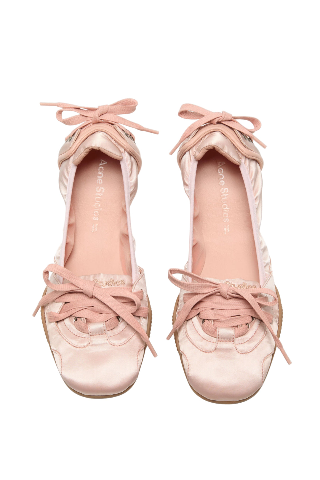 Lace-up satin shoes