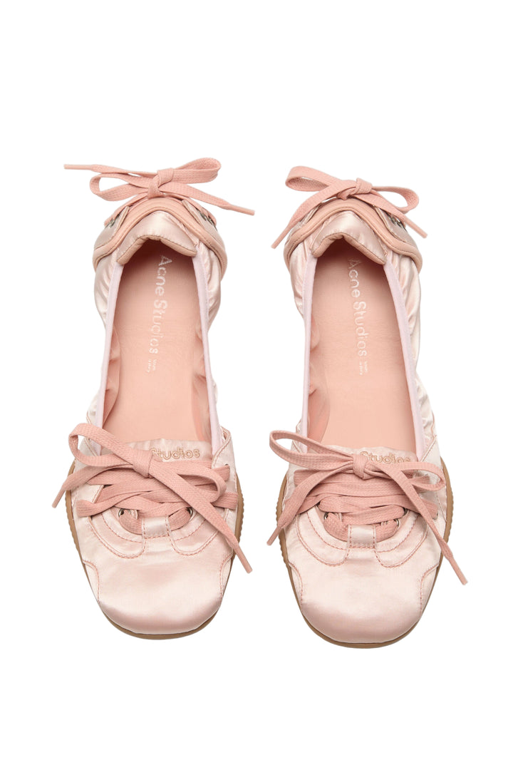 Lace-up satin shoes