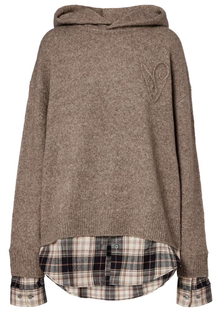 Layered wool hoodie