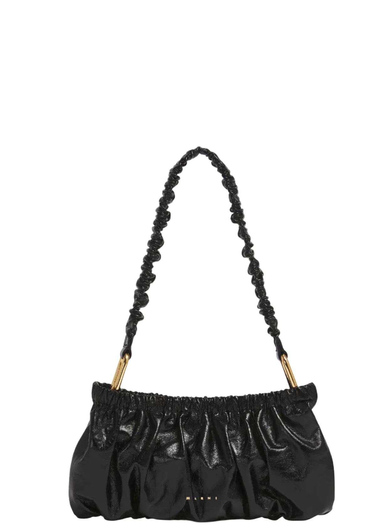 Leather Gathered Clutch|MARNI|HANDBAGS