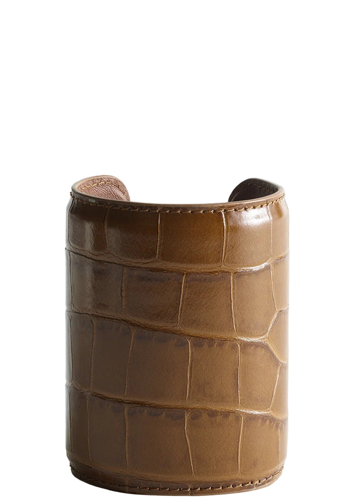 Long croco-embossed cuff