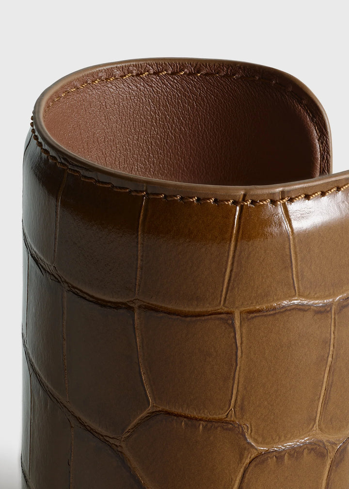 Long croco-embossed cuff