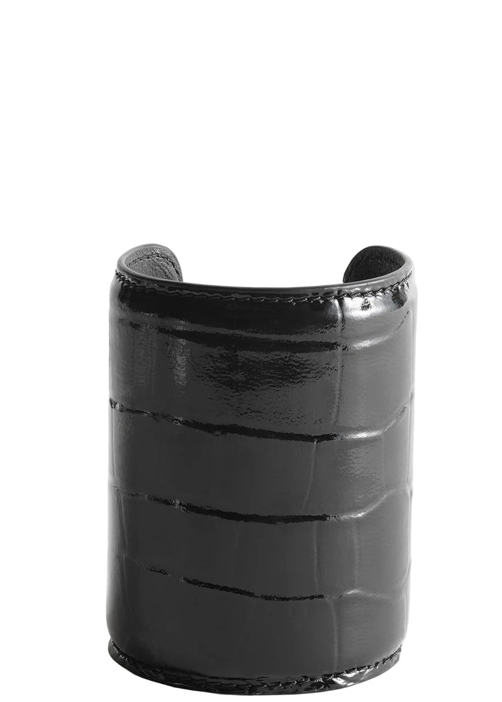 Long croco-embossed cuff