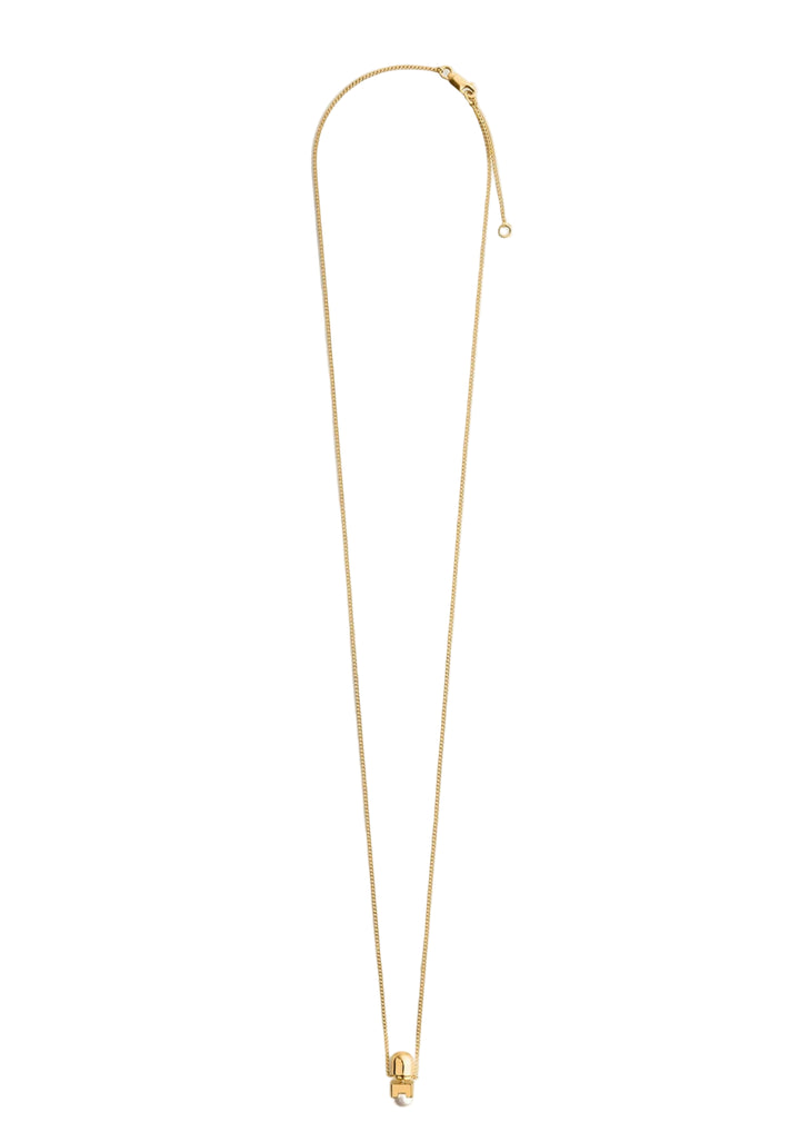Long faux pearl necklace