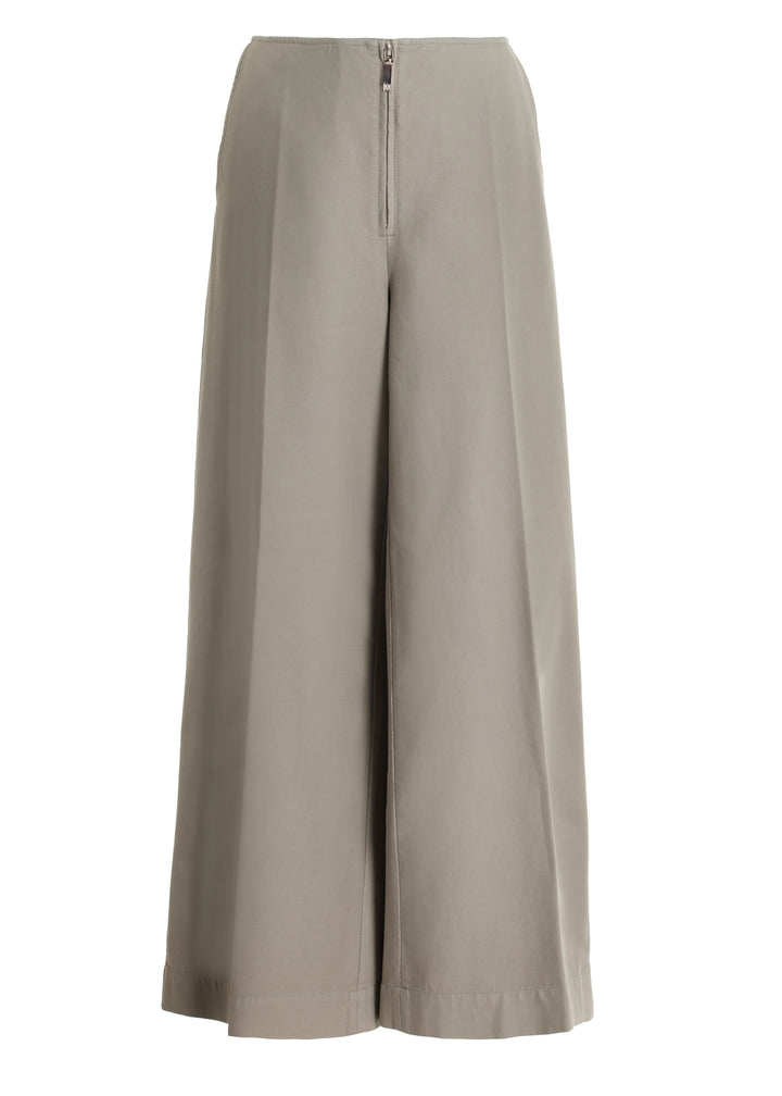 Zip-Front Wide Trousers