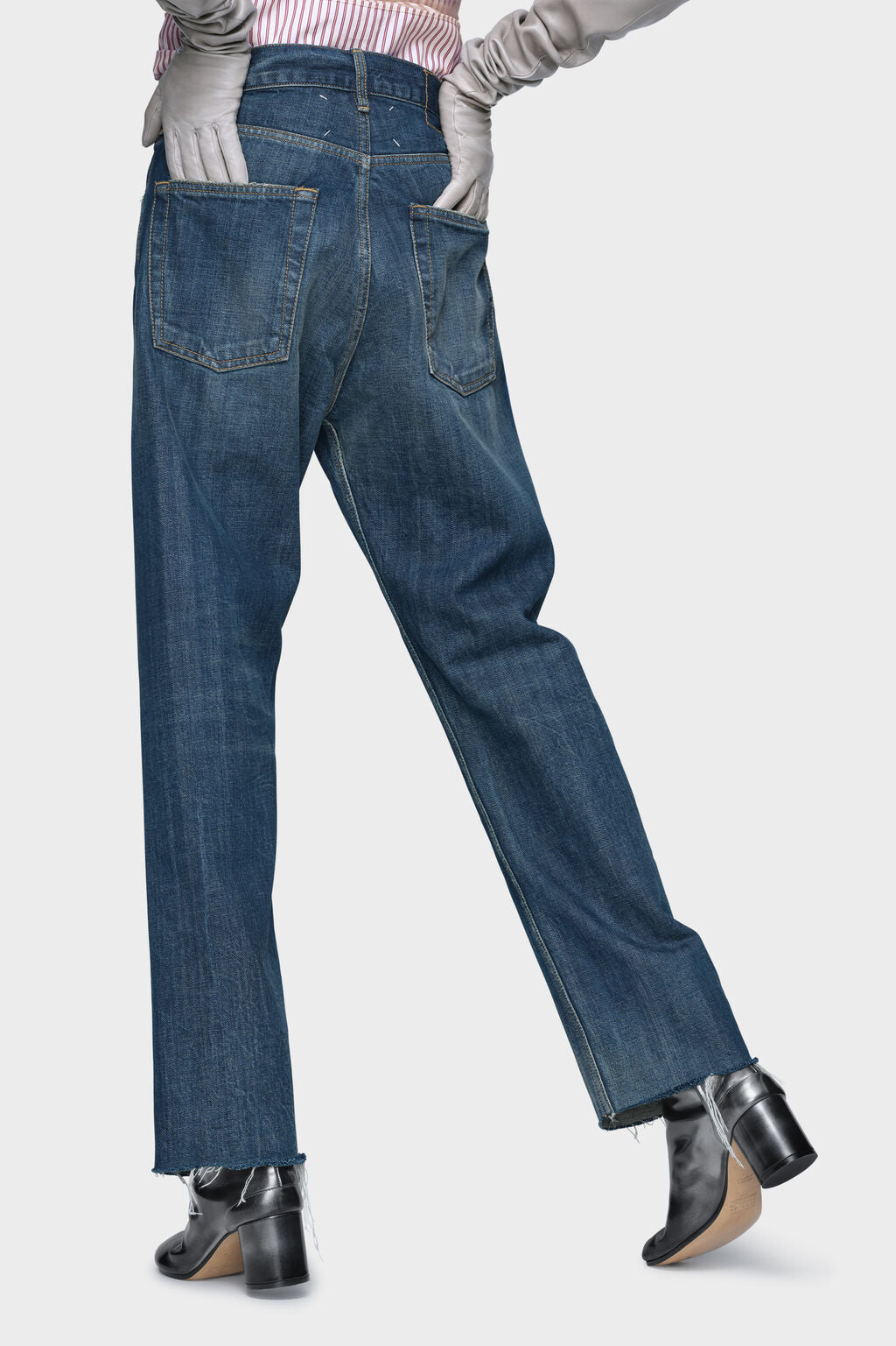 Straight-leg denim jeans