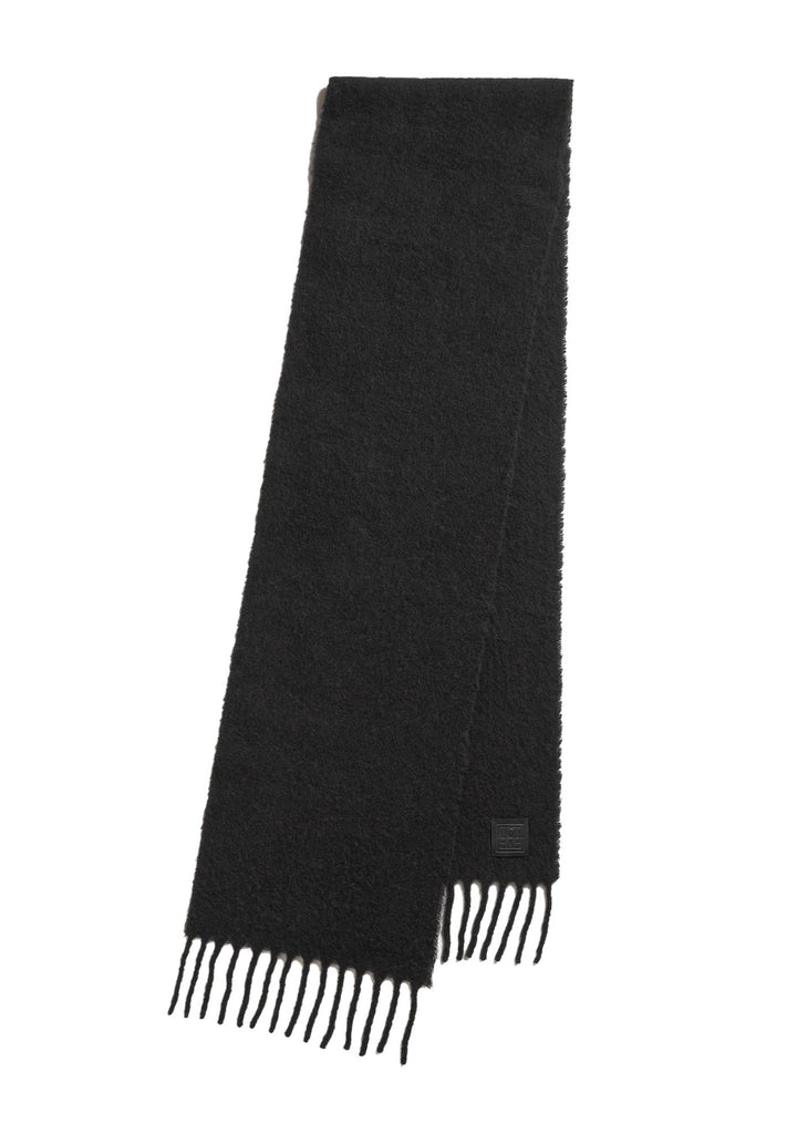 Monogram leather patch scarf