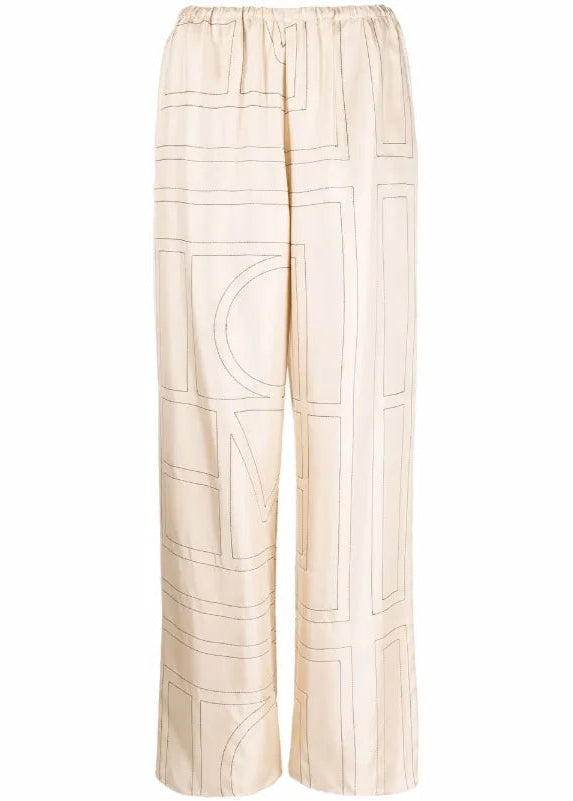 Monogram silk pj bottoms