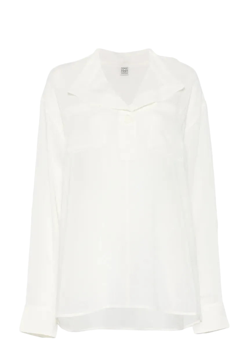 Overlapping Collar Blouse