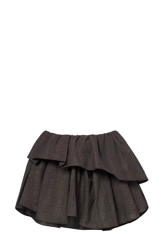 Short Pleated Wool Skirt