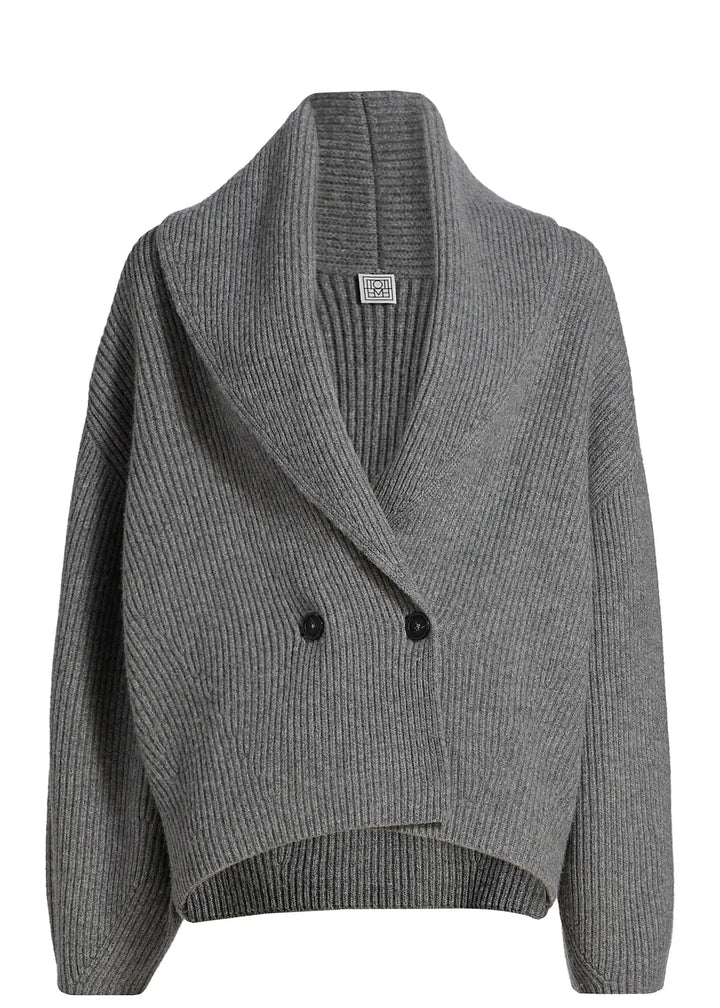 Shawl-lapel cardigan
