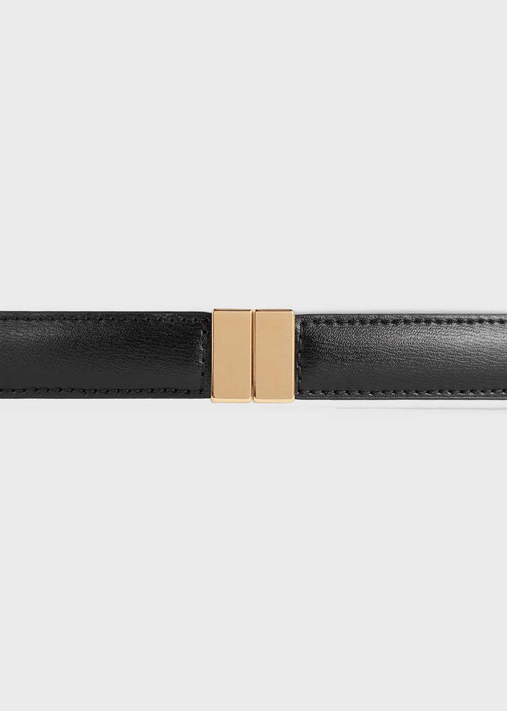 Slide clasp leather belt