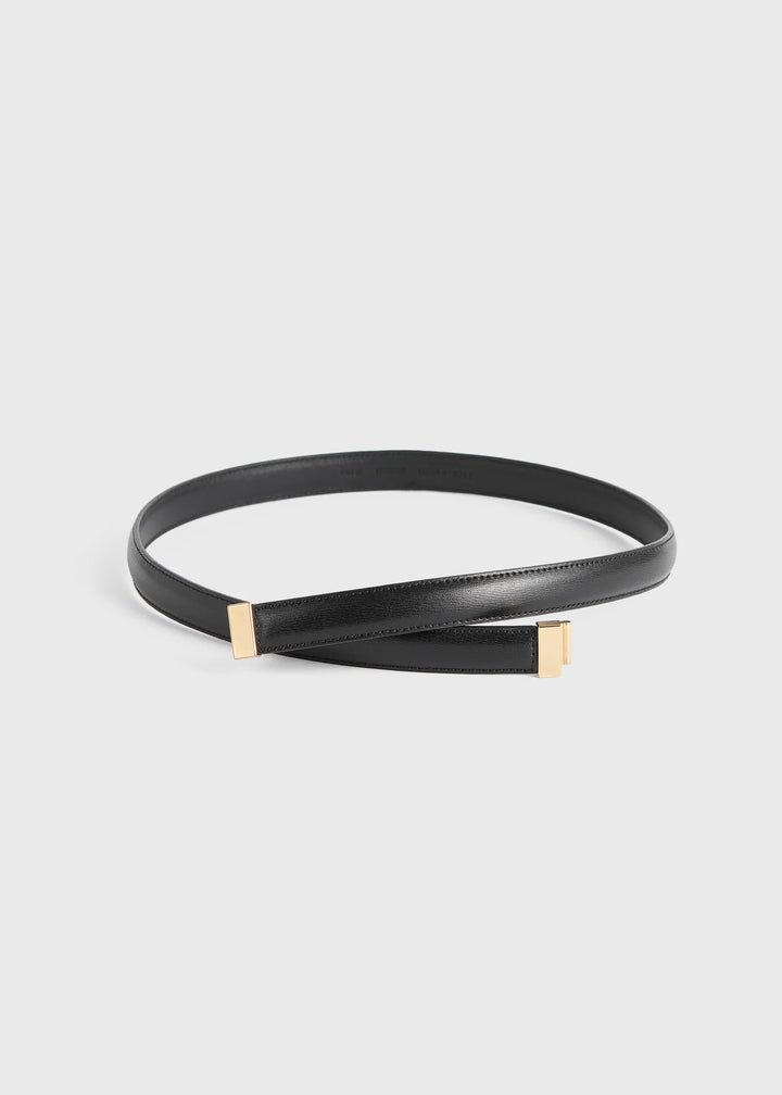 Slide clasp leather belt