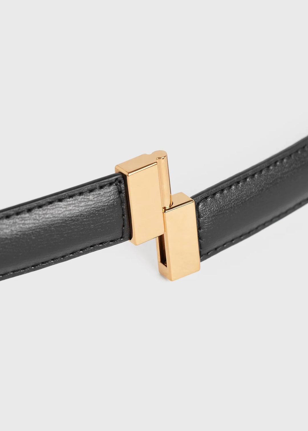 Slide clasp leather belt