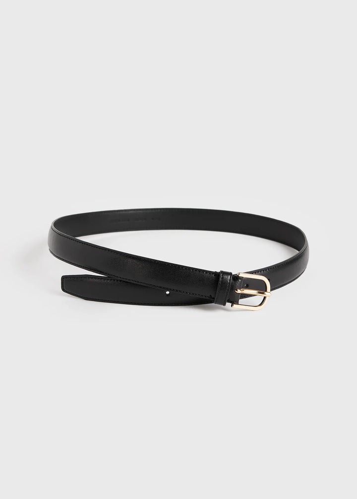 Slim leather trouser belt