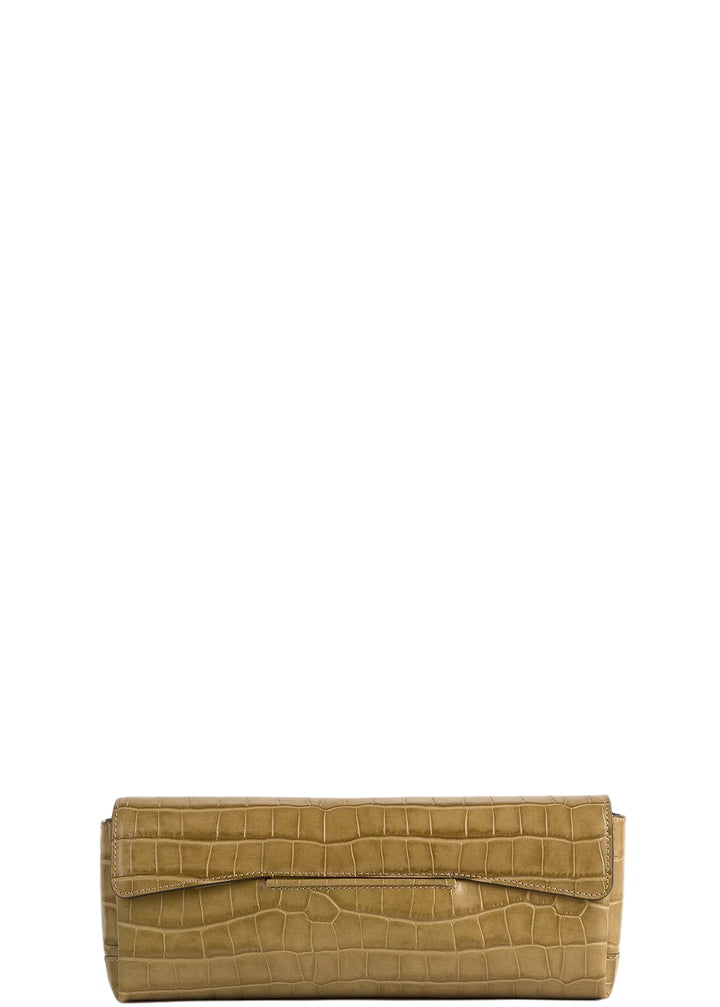 Soft croco-embossed T-Clutch