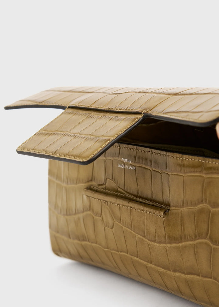 Soft croco-embossed T-Clutch