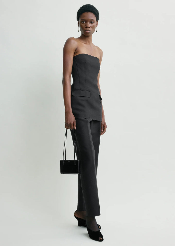 Strapless Crepe Pocket Top