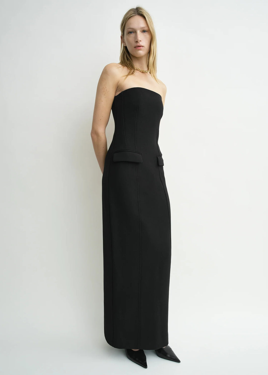 Strapless pocket dress